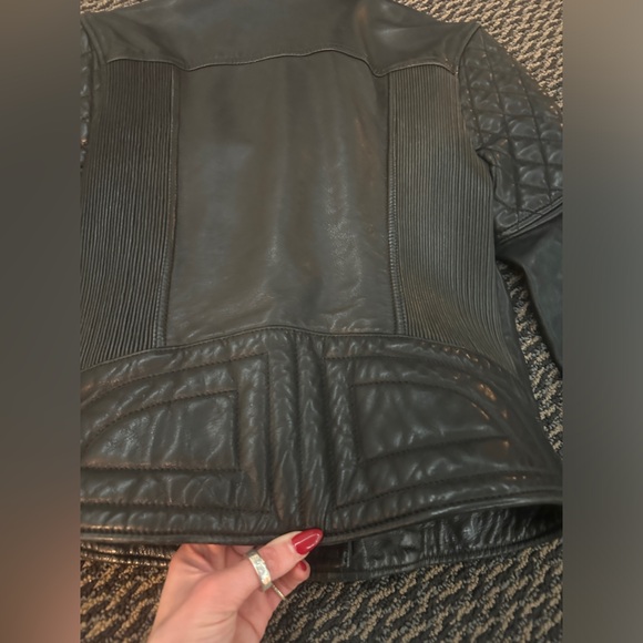 All Saints Black Leather Biker jacket - Picture 11 of 16